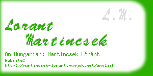 lorant martincsek business card