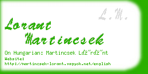 lorant martincsek business card